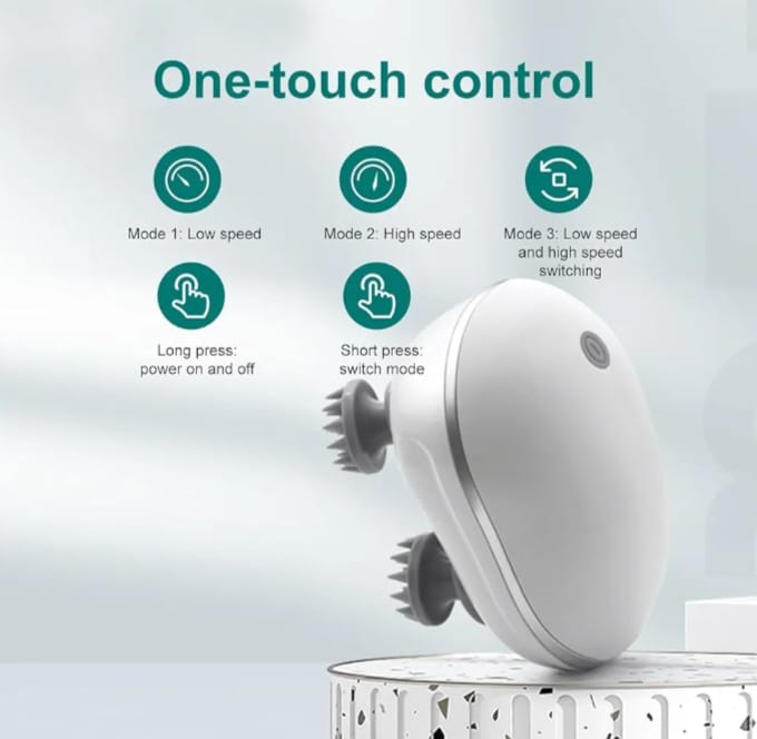 Electric Hair Massager Scalp | 96 Silicon Kneading Points with Detachable Heads | Head Massage Machine for Home