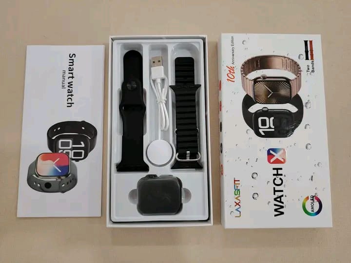 Watch X Smartwatch with 2 Interchangeable Bands, Magnetic Charger, HD Touch Display, Bluetooth Calling, Fitness & Health Tracking – Compatible with Android & iOS