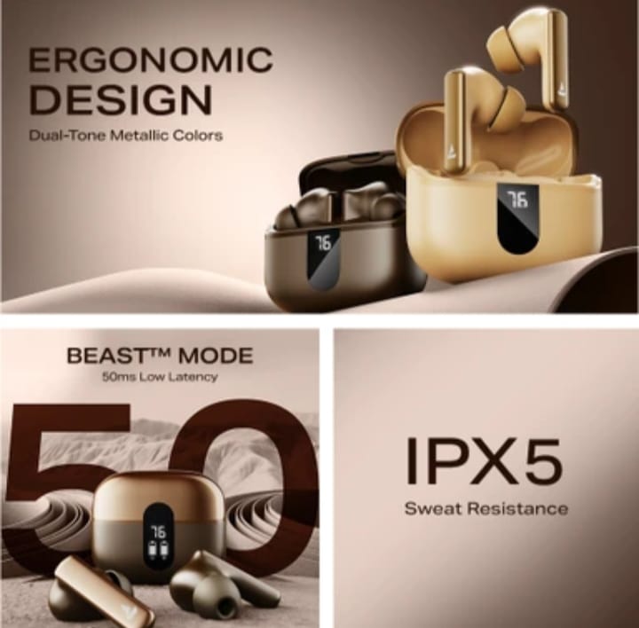 BoAt Airdopes 181 Pro TWS Earbuds with 100 Hours Playback, Quad Mics with ENx™ Technology, 10mm Drivers, BEAST™ Mode, ASAP™ Fast Charge, Bluetooth v5.3 & IPX5 Water Resistance