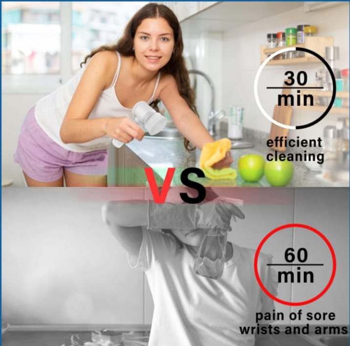 Multi-Functional Electric Cleaning Brush 5 in 1 Magic Power Scrubber Household Cleaning Tools Spin Scrubber with Buffer Polisher, for Bathroom, Shower, Tub, Kitchen Floor