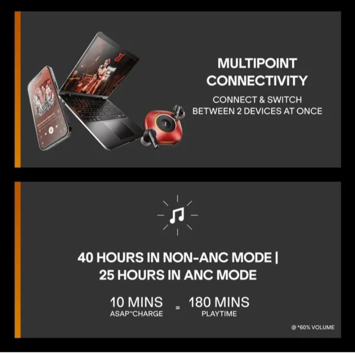 boAt 2026 Launch Nirvana Crown, SONIC ARC, LEDs, Haptic Feedback,50dB Hybrid ANC,Spatial Audio, 6 Mic ENx, App Support, v6.0 Bluetooth Earbuds, TWS Ear Buds Wireless Earphones with mic