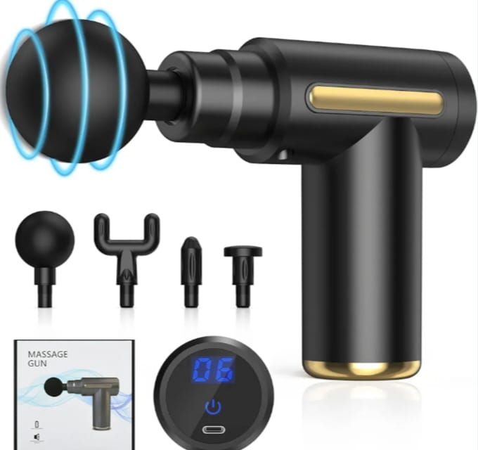 Gun Massager Machine for Pain Relief - Body, Neck, Shoulders, Back, Arms & Feet Massager- 6 Speed Settings Deep Tissue Handheld Massager for Full Body Pain Relief for Men & Women