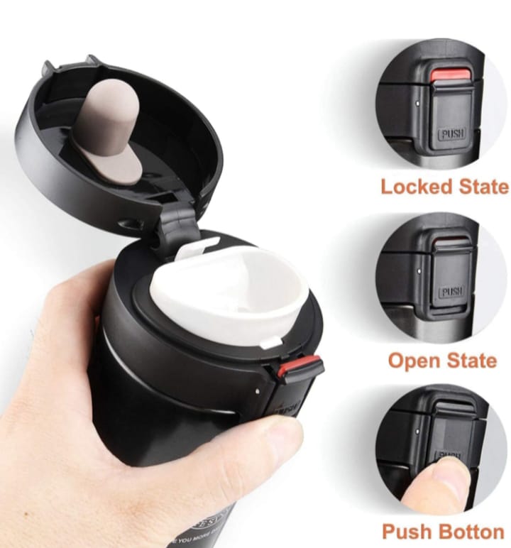 Thermos Flask with Lid Insulated Travel Tea and Coffee Mug Portable Stainless Steel Vacuum Insulated Tumbler Cup for Hot & Cold Drinks(380 ML)