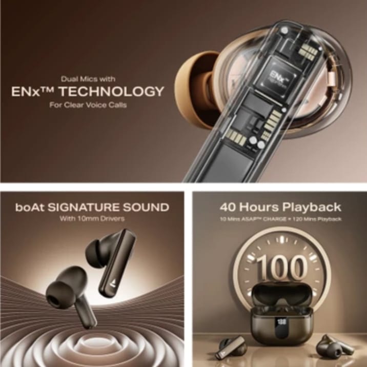 BoAt Airdopes 181 Pro TWS Earbuds with 100 Hours Playback, Quad Mics with ENx™ Technology, 10mm Drivers, BEAST™ Mode, ASAP™ Fast Charge, Bluetooth v5.3 & IPX5 Water Resistance