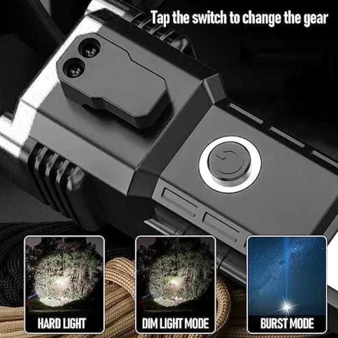 Pack of 2 – 6-in-1 Rechargeable Hammer Torch | Emergency LED Flashlight with Glass Breaker & Seatbelt Cutter