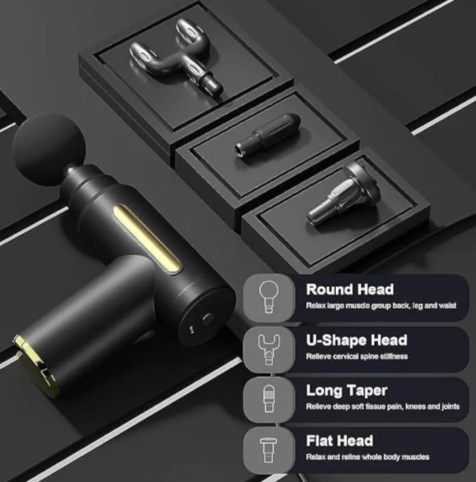 Gun Massager Machine for Pain Relief - Body, Neck, Shoulders, Back, Arms & Feet Massager- 6 Speed Settings Deep Tissue Handheld Massager for Full Body Pain Relief for Men & Women