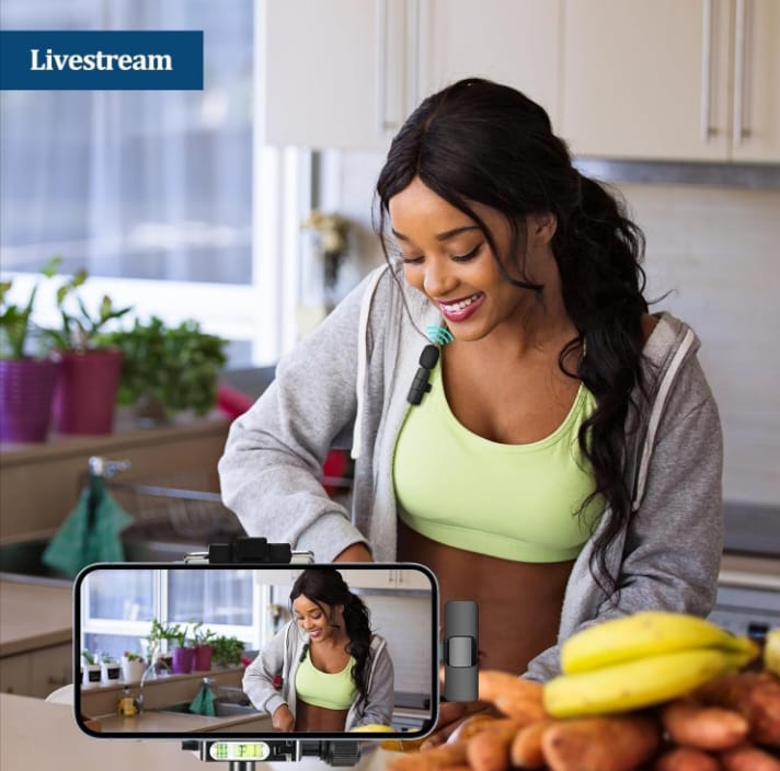 Dual Wireless Lavalier Microphone for All Smartphones | Noise Cancellation Dual Mic Set with Receiver for Recording Interviews, Vlogs, YouTube, Reels