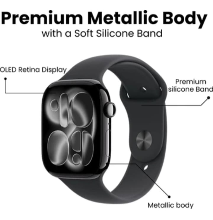 Watch X Smartwatch with 2 Interchangeable Bands, Magnetic Charger, HD Touch Display, Bluetooth Calling, Fitness & Health Tracking – Compatible with Android & iOS