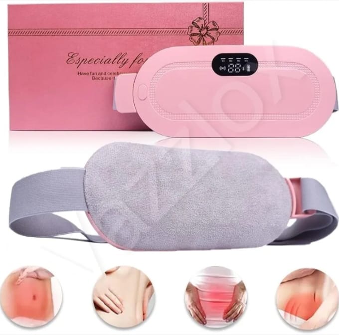 Period Cramp Relief Heating Pad Pain Device With 4 Massage Modes For Menstrual Pain And Belly Or Back Pain Relief, LED Display, Comfortable Belt,