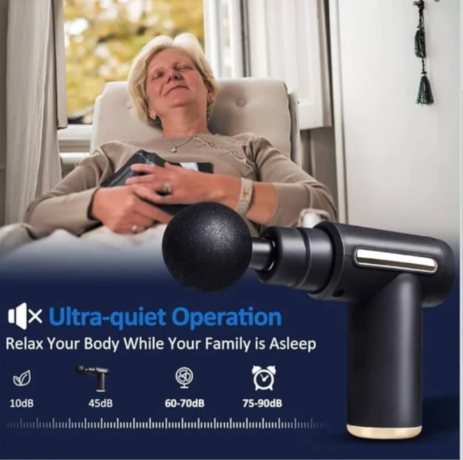 Gun Massager Machine for Pain Relief - Body, Neck, Shoulders, Back, Arms & Feet Massager- 6 Speed Settings Deep Tissue Handheld Massager for Full Body Pain Relief for Men & Women