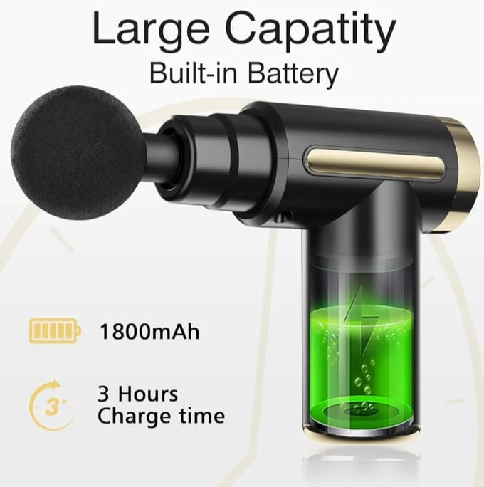 Gun Massager Machine for Pain Relief - Body, Neck, Shoulders, Back, Arms & Feet Massager- 6 Speed Settings Deep Tissue Handheld Massager for Full Body Pain Relief for Men & Women