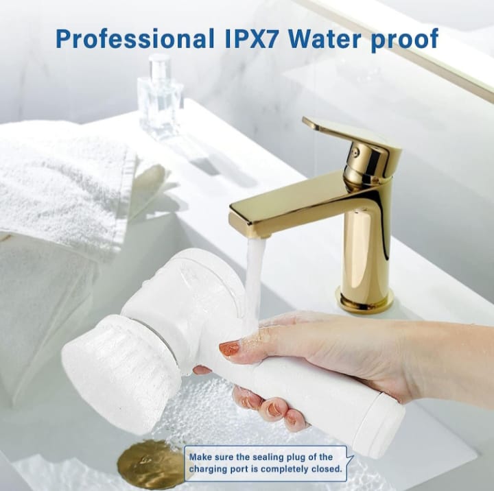 Multi-Functional Electric Cleaning Brush 5 in 1 Magic Power Scrubber Household Cleaning Tools Spin Scrubber with Buffer Polisher, for Bathroom, Shower, Tub, Kitchen Floor