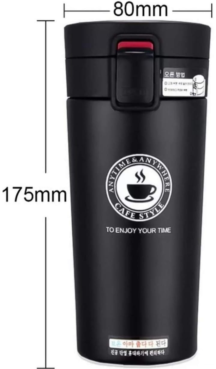 Thermos Flask with Lid Insulated Travel Tea and Coffee Mug Portable Stainless Steel Vacuum Insulated Tumbler Cup for Hot & Cold Drinks(380 ML)