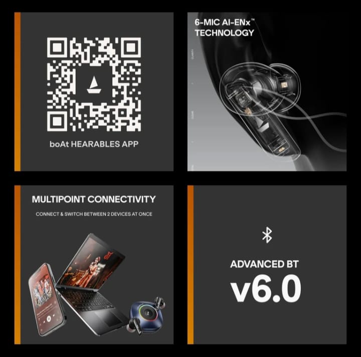 boAt 2026 Launch Nirvana Crown, SONIC ARC, LEDs, Haptic Feedback,50dB Hybrid ANC,Spatial Audio, 6 Mic ENx, App Support, v6.0 Bluetooth Earbuds, TWS Ear Buds Wireless Earphones with mic