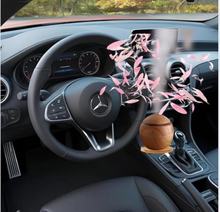 Premium Wooden Grain Essential Oil Diffuser & Cool Mist Humidifier – Ultrasonic Aroma Diffuser with LED Lights, Whisper Quiet Air Purifier for Home, Office & Bedroom