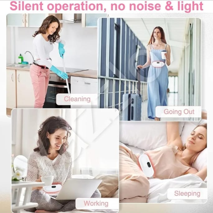 Period Cramp Relief Heating Pad Pain Device With 4 Massage Modes For Menstrual Pain And Belly Or Back Pain Relief, LED Display, Comfortable Belt,