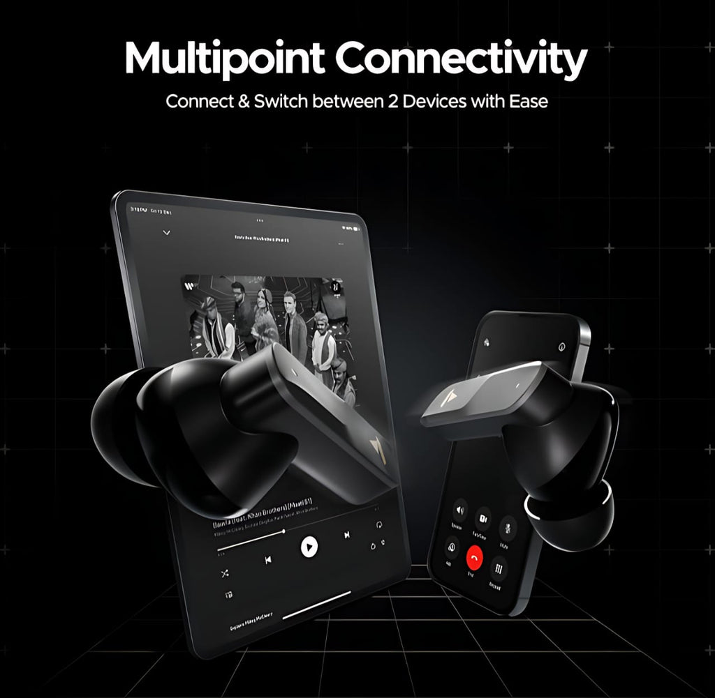 boAt Nirvana X TWS (2025) Bluetooth Earbuds TWS Ear Buds Wireless Earphones with mic, Cosmic Onyx Knowles Dual Drivers, Hi-Res Audio LDAC, Spatial Audio, 4Mic ENx, App Support, Dual Pair, Fast Charge