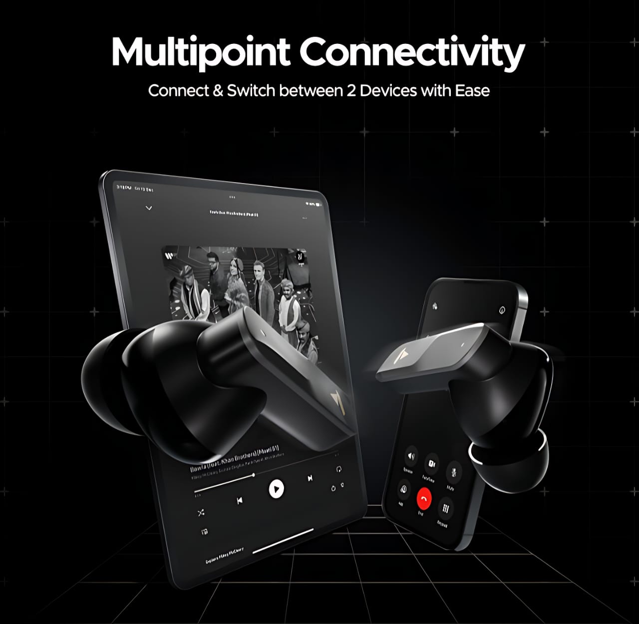 boAt Nirvana X TWS (2025) Bluetooth Earbuds TWS Ear Buds Wireless Earphones with mic, Cosmic Onyx Knowles Dual Drivers, Hi-Res Audio LDAC, Spatial Audio, 4Mic ENx, App Support, Dual Pair, Fast Charge