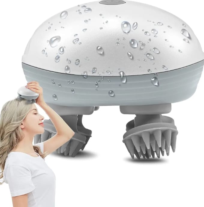 Electric Hair Massager Scalp | 96 Silicon Kneading Points with Detachable Heads | Head Massage Machine for Home